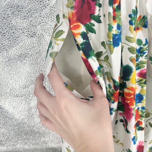 Cara Cara Claire Tiered Floral Pattern Dress in Ivory Bouquet - Picture 9 of 12